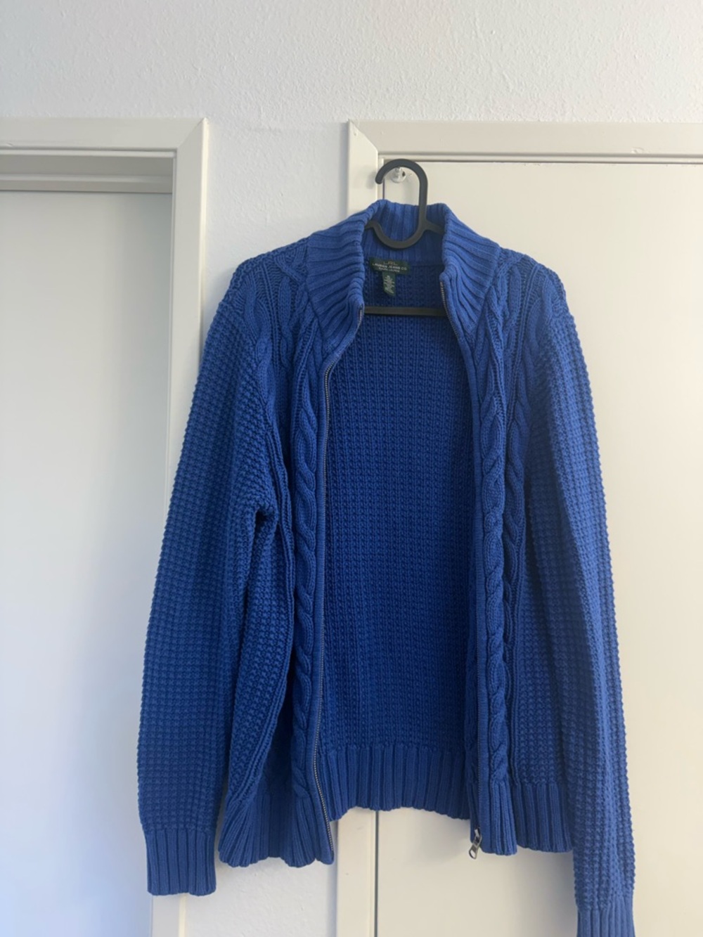 Ralph Lauren Royal Blue Cable Knit Zip-Up Sweater